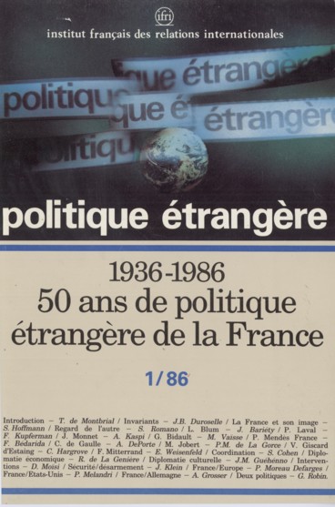 Couverture politique étrangère, Ifri, 1986