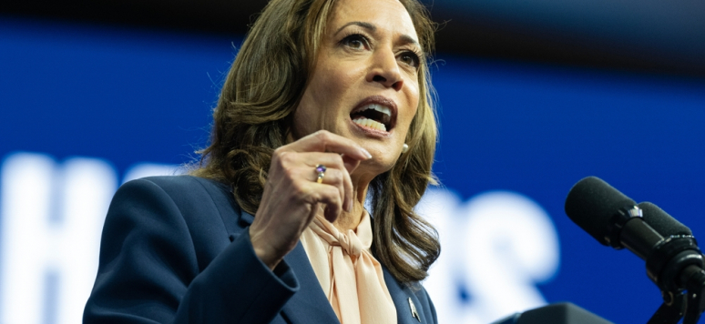 Kamala Harris lors d'un rassemblement au Liacouras Center à Temple University à Philadelphie, 6 août 2024