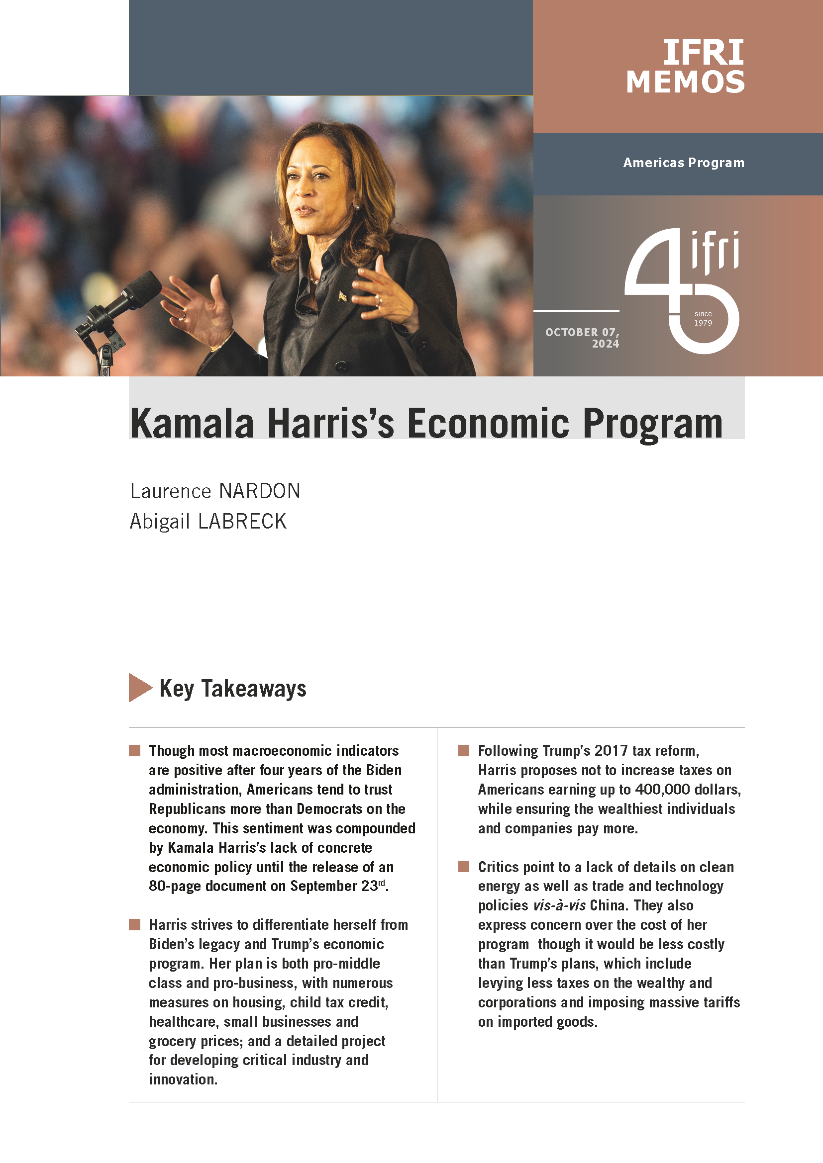 Couverture Kamala Harris's Economic Program