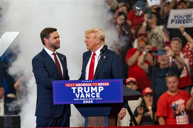 Ancien président des États-Unis Donald Trump - vice-président désigné, J.D. Vance rally, Atlanta, GA, 3 août 2024