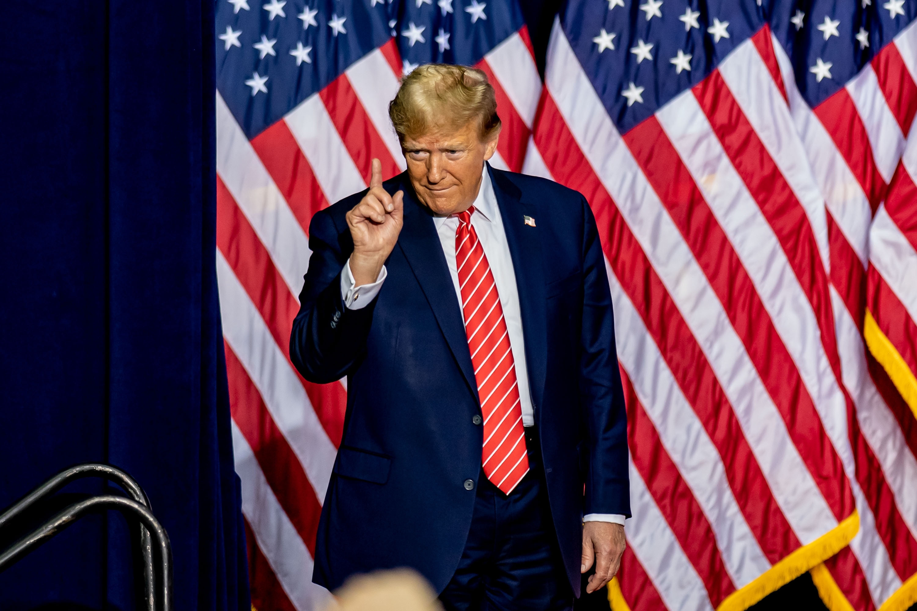 Rome, Géorgie, États-Unis. 9 mars 2024. Donald Trump, candidat à l'élection présidentielle de 2024, lors d'un meeting de campagne à Rome, en Géorgie, aux États-Unis. 