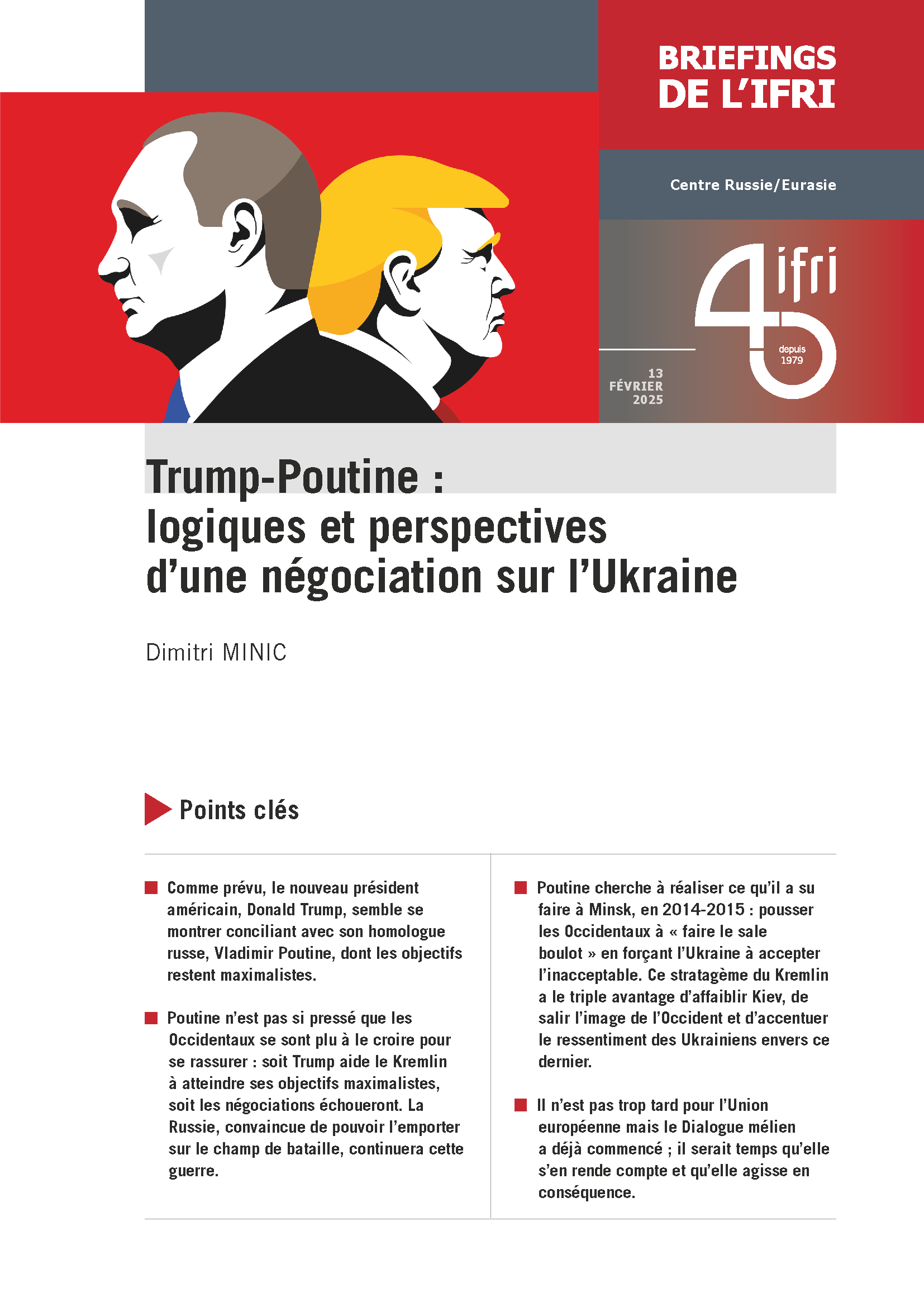 Trump-Poutine : logiques et perspectives d'une négociation sur l'Ukraine, Dimitri Minic