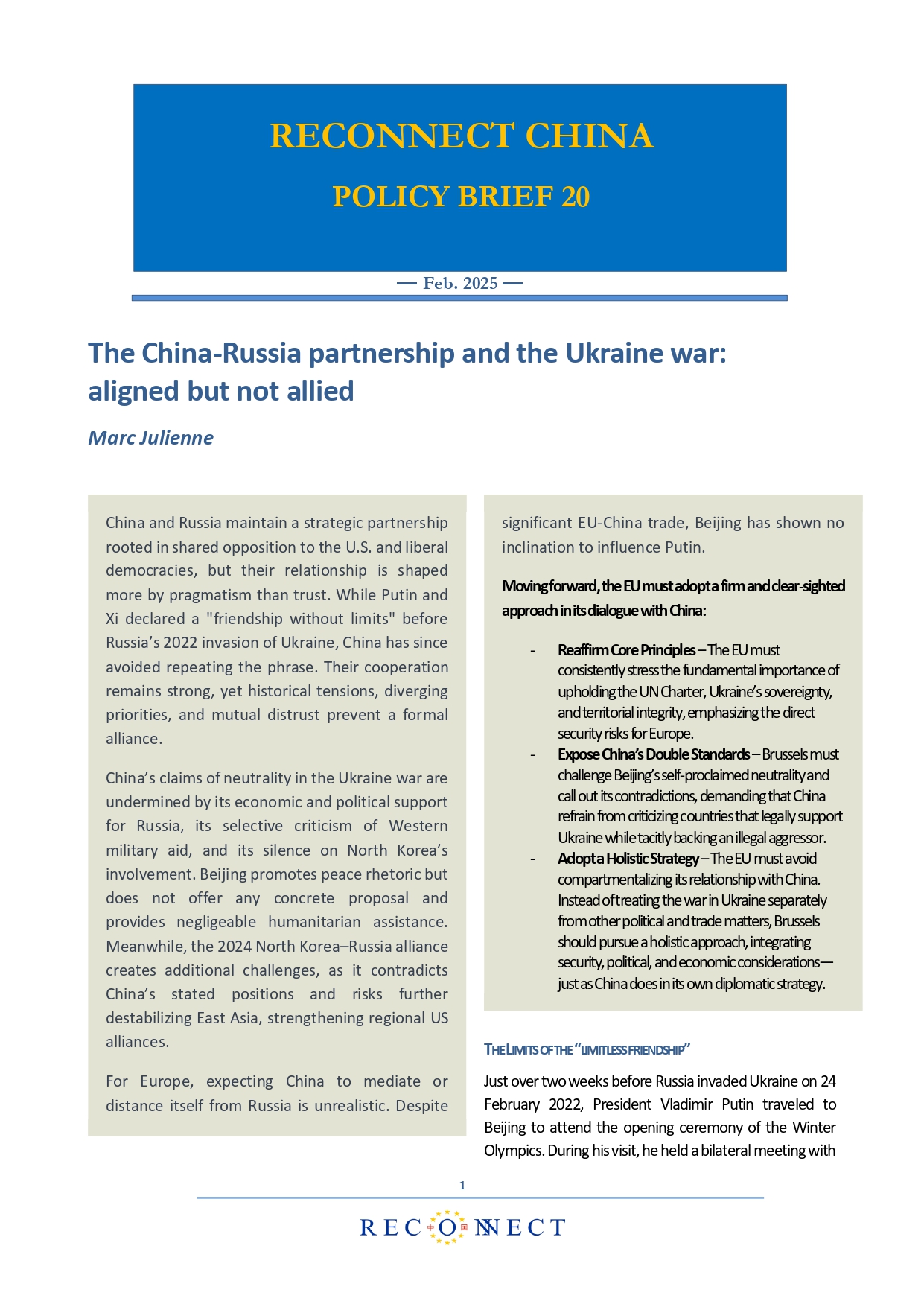 The China-Russia partnership and the Ukraine war: aligned but not allied