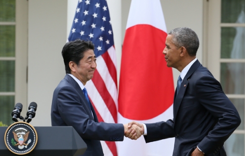 Shinzo Abe et Barack Obama, avril 2015