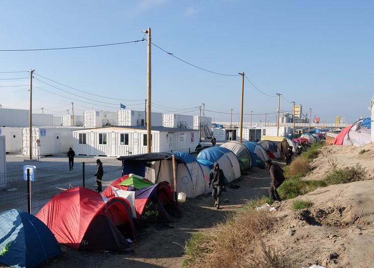 Calais, France - October 13 2016: refugee camp "Jungle"