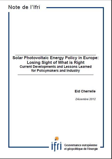 Solar Photovoltaic Energy Policy in Europe: Losing Sight of What is Right