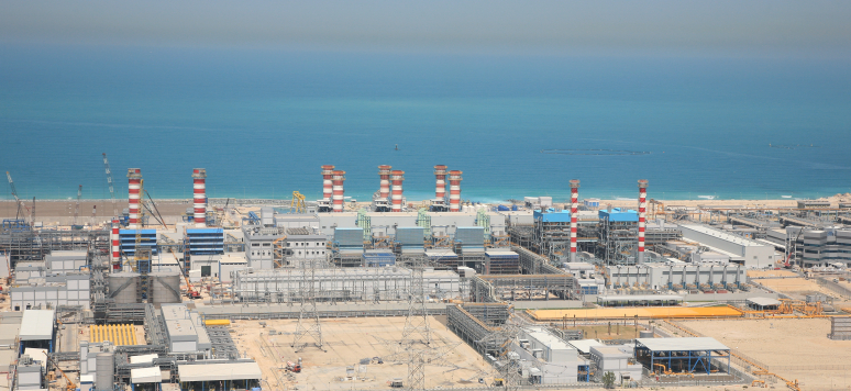 View of the Dubai water desalination plant