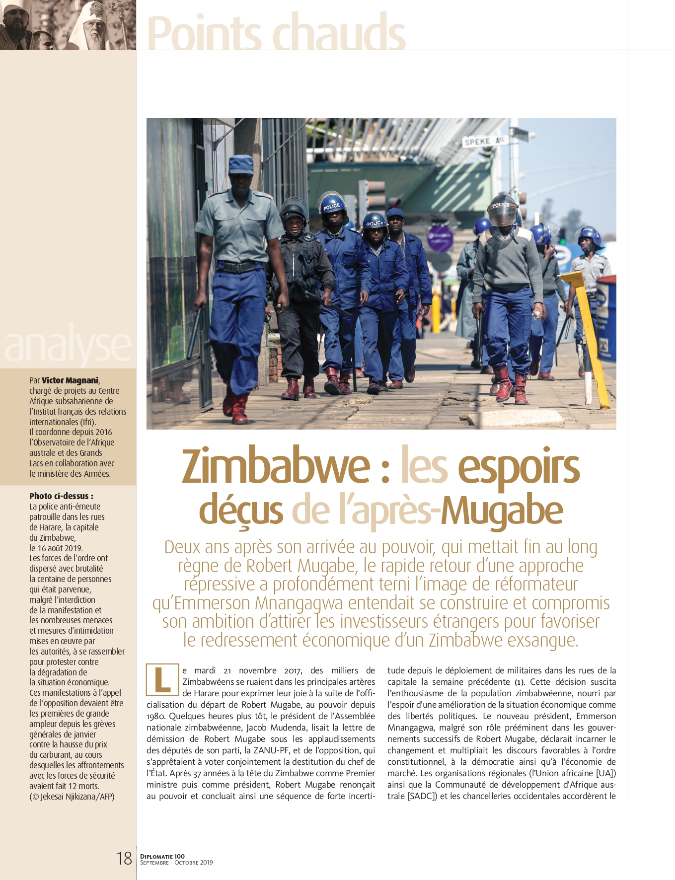 Couverture Zimbabwe - Diplomatie