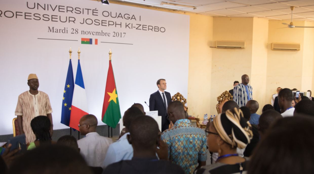 Emmanuel Macron à l'université de Ouagadougou, 28 novembre 2017 