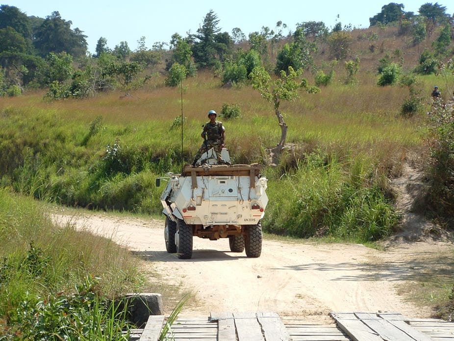 Un véhicule de la mission de maintien de la paix au Congo (Monusco), l'opération la plus importante de l'ONU dans le monde.