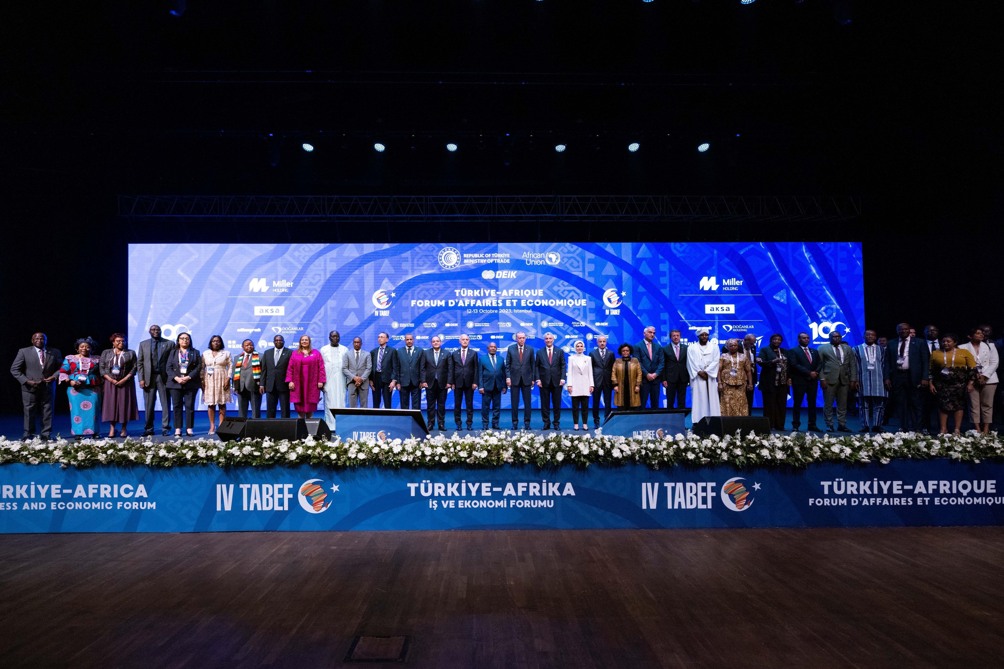 Officiels turcs et africains lors du 4ème Forum d'affaires et économique Turquie-Afrique, Istanbul, 13 octobre 2023