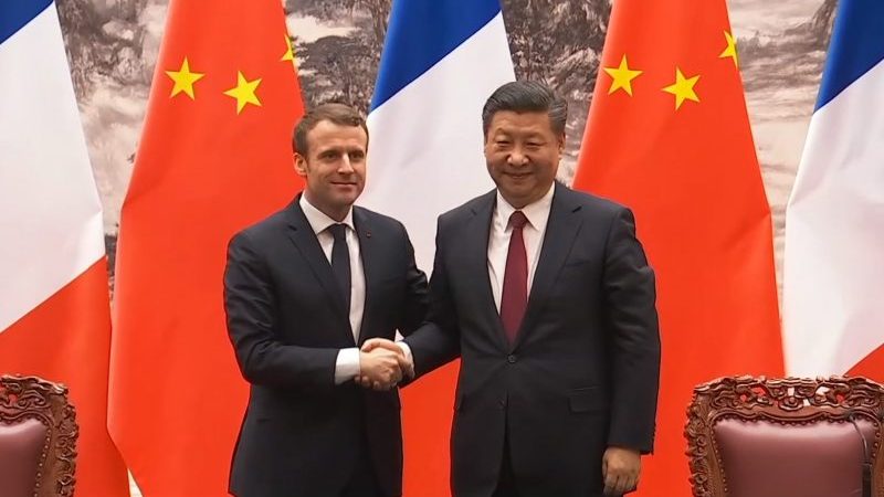 Emmanuel Macron et Xi Jinping, Pékin, janvier 2018