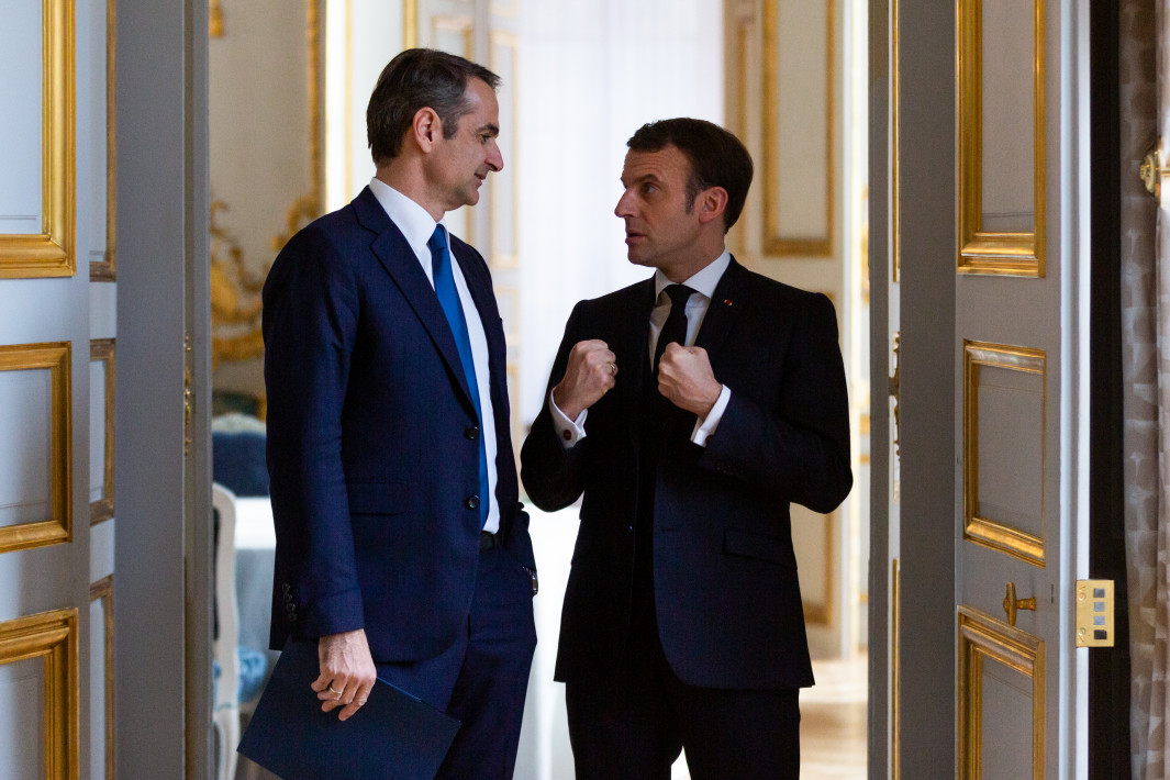 Emmanuel Macron and Kyriakos Mitsotakis in Paris (January 2020)