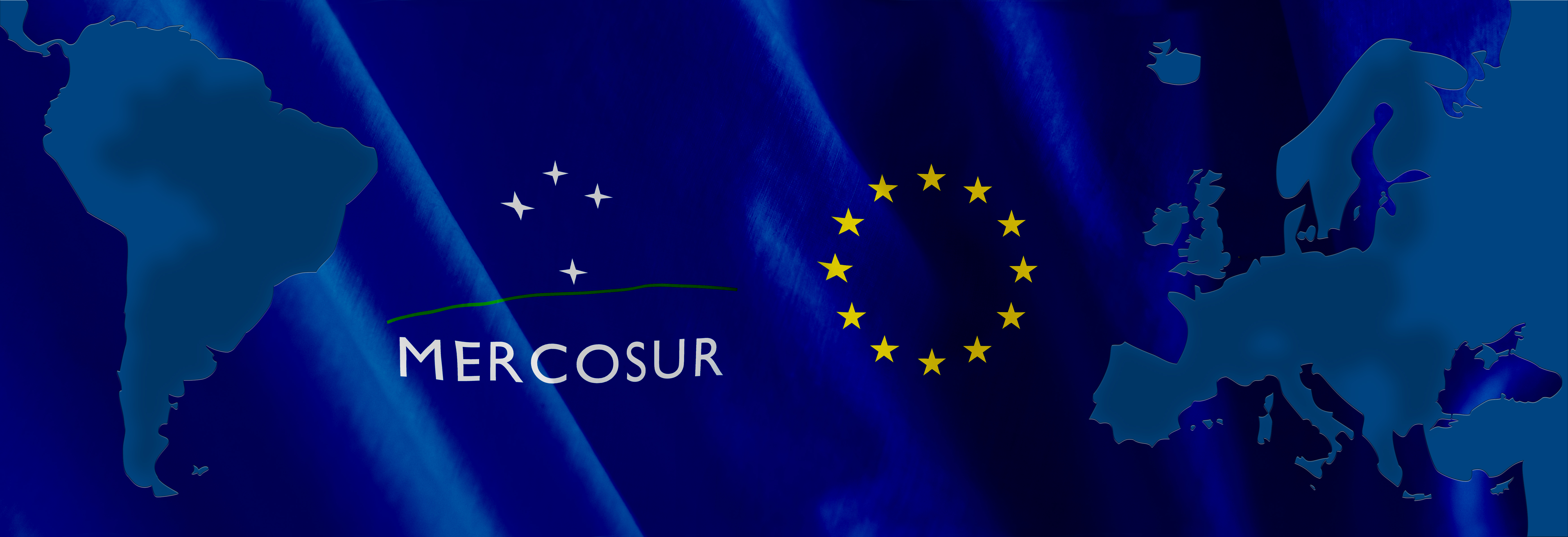 Mercosur et drapeau de l'Union européenne