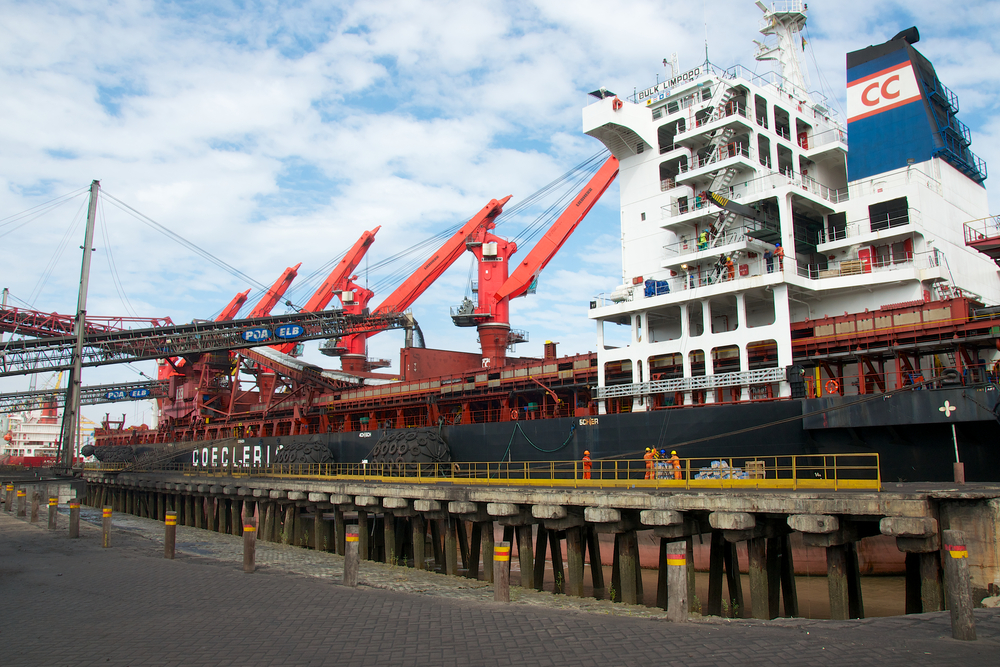 Ship, port of Beira, Mozambique