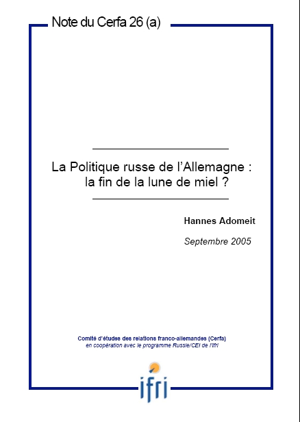 La politique russe de l'Allemagne : la fin de la lune de miel ?