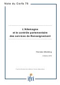 L'Allemagne et le contrôle parlementaire des services de Renseignement