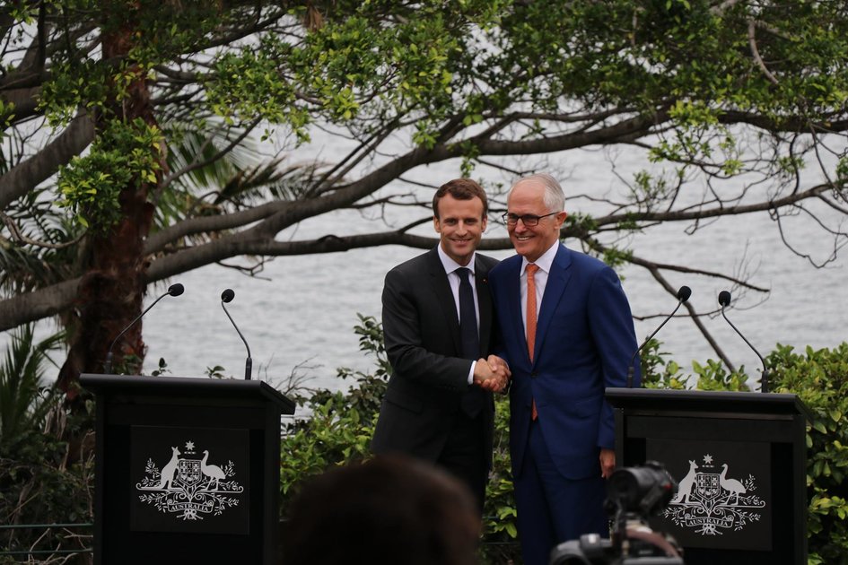 Emmanuel Macron and Malcolm Turnbull    Credits: Embassy of France in Australia