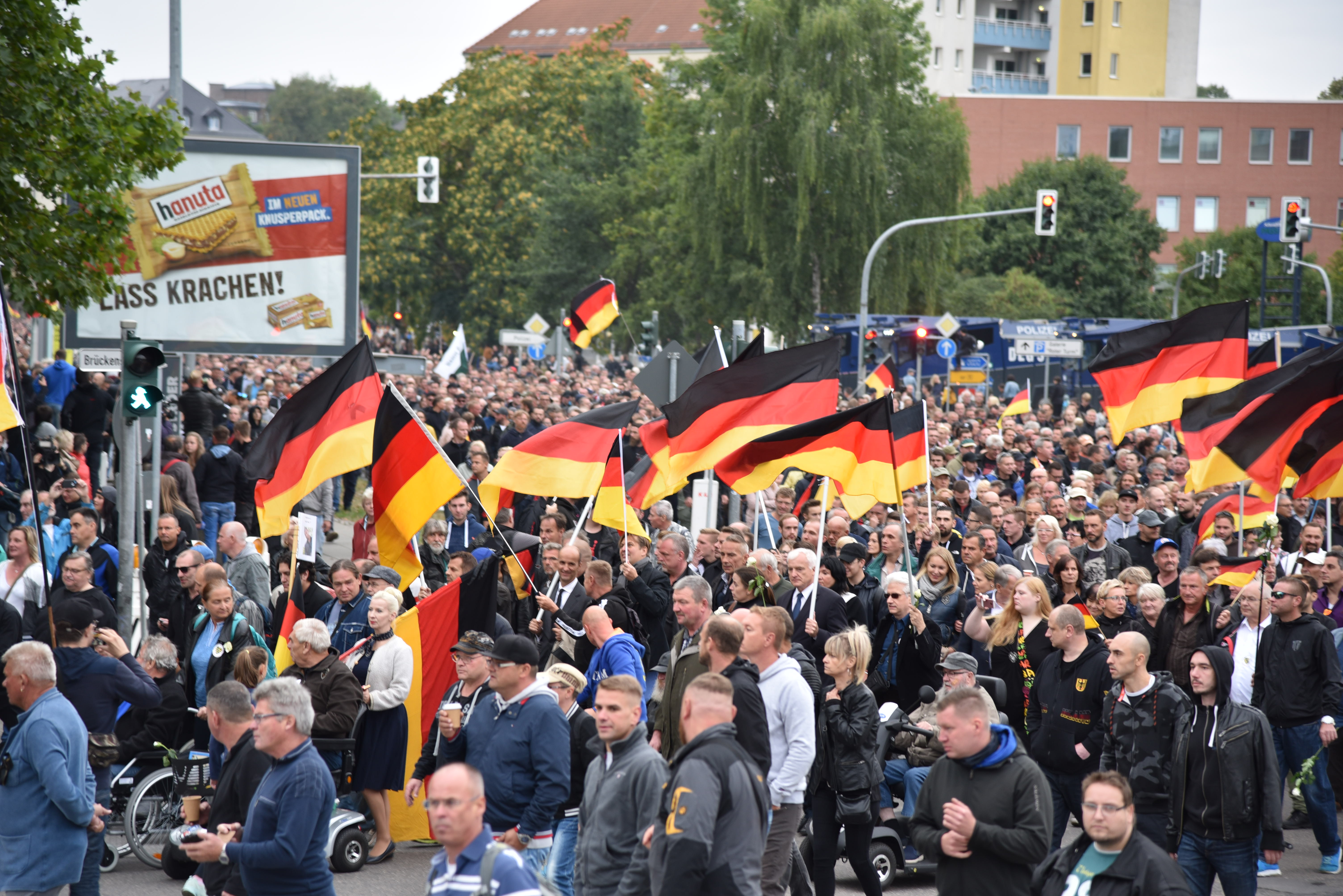 Manifestation de l’AfD à Chemnitz, en Allemagne, le 1er septembre 2018