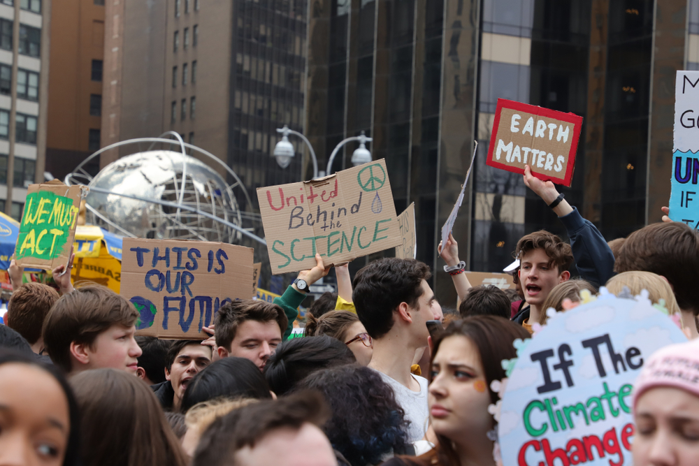 New York, USA - 15 mars 2019: Grève de la jeunesse pour le climat.