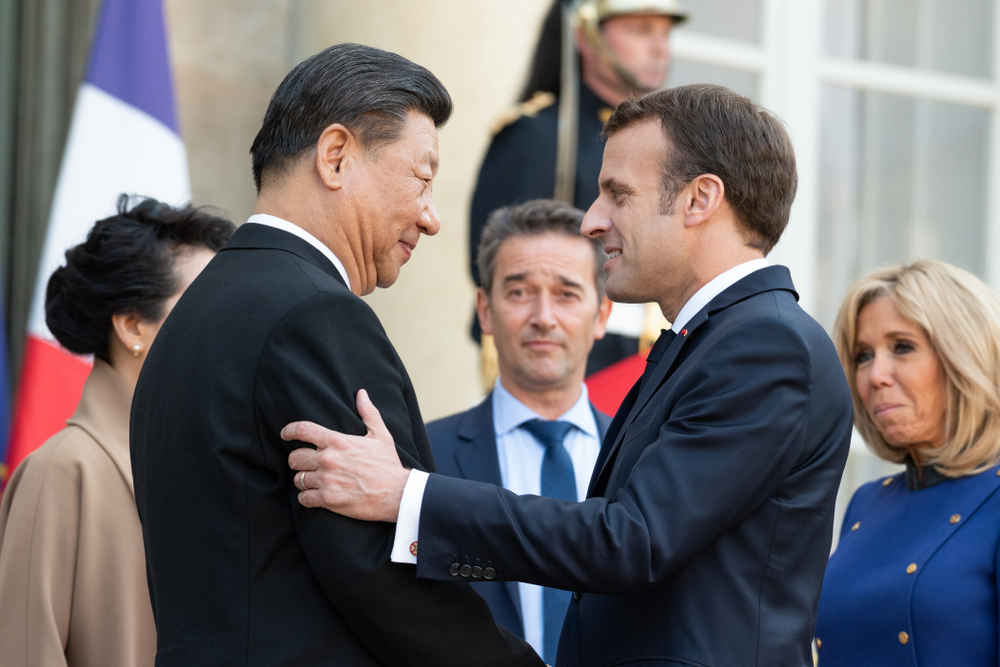 Le Président Emmanuel Macron et le President Xi Jinping, Palais de l'Elysée, Paris, 2018