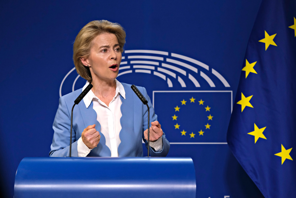 Brussels, Belgium. 10th July 2019. Ursula von der Leyen the nominated President of the EU Commission gives a press briefing.