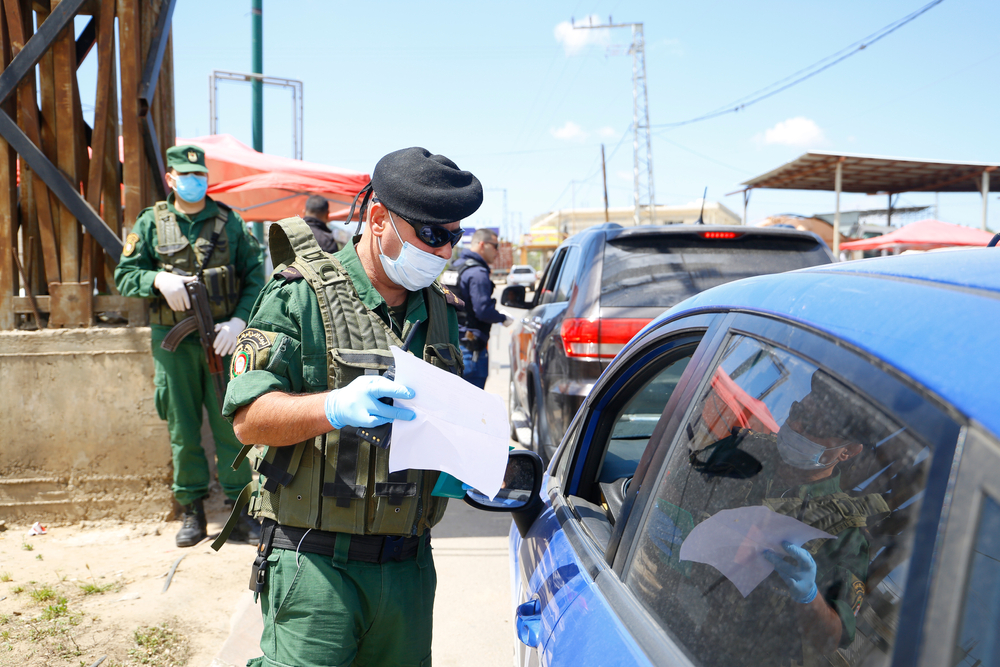 Qalqilya, Territoires palestiniens, 9 avril 2020. Coronavirus en Cisjordanie.