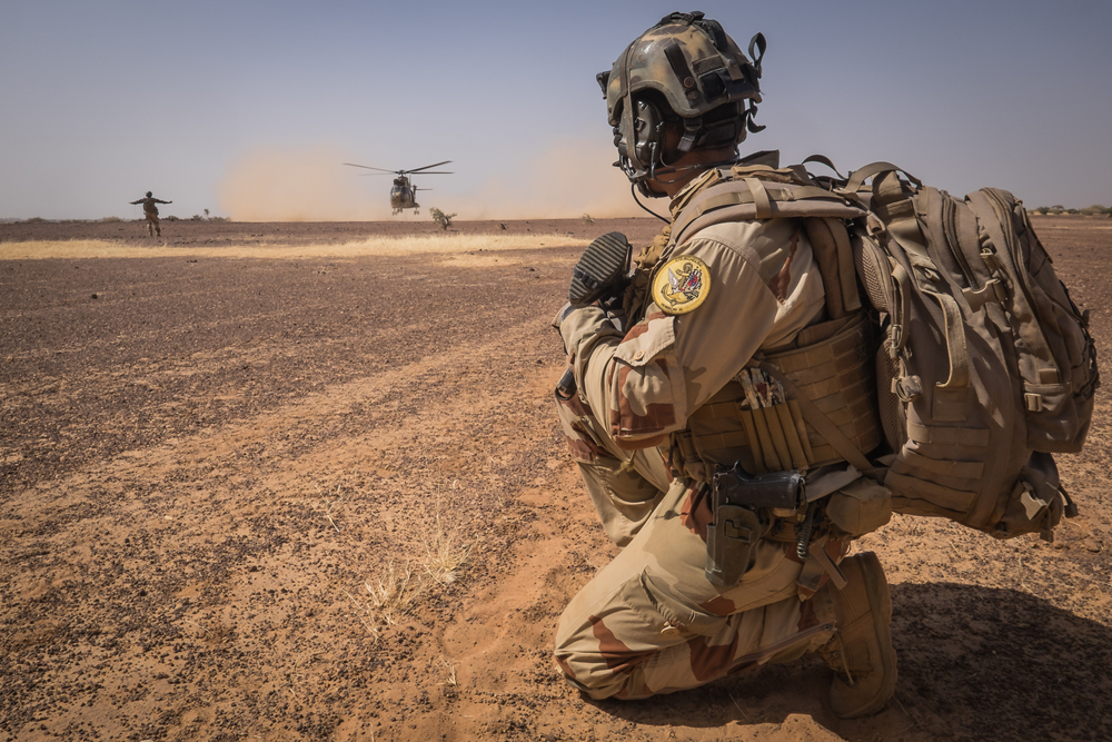 Ansongo, Mali - December 2015 : Daily life of french soldiers of barkhane military operation in Mali (Africa) launch in 2013 against terrorism in the area.