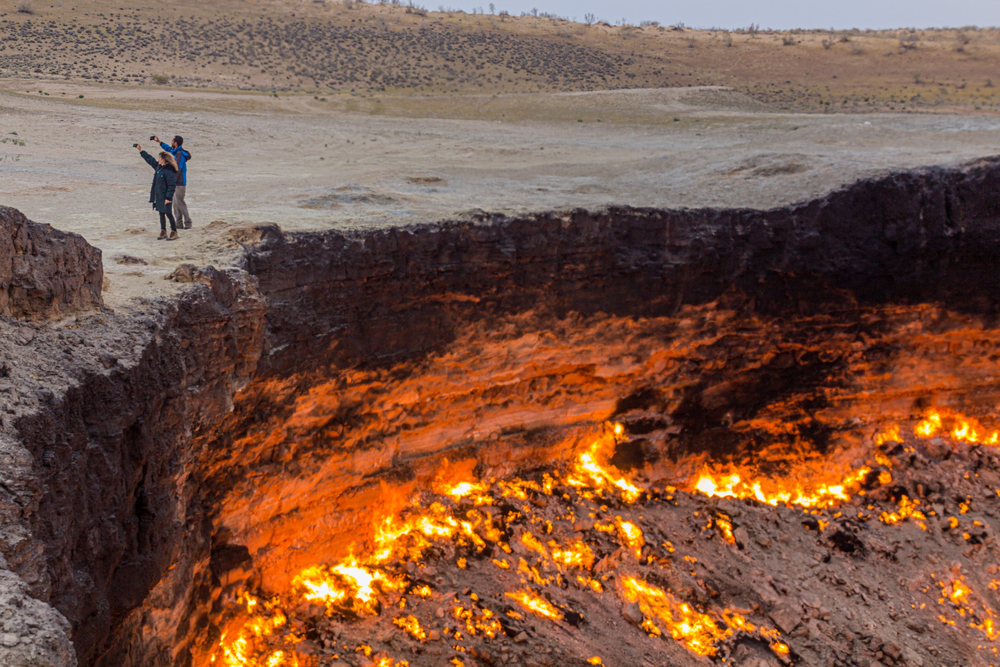 Cratère de gaz de Darvaza,Turkménistan