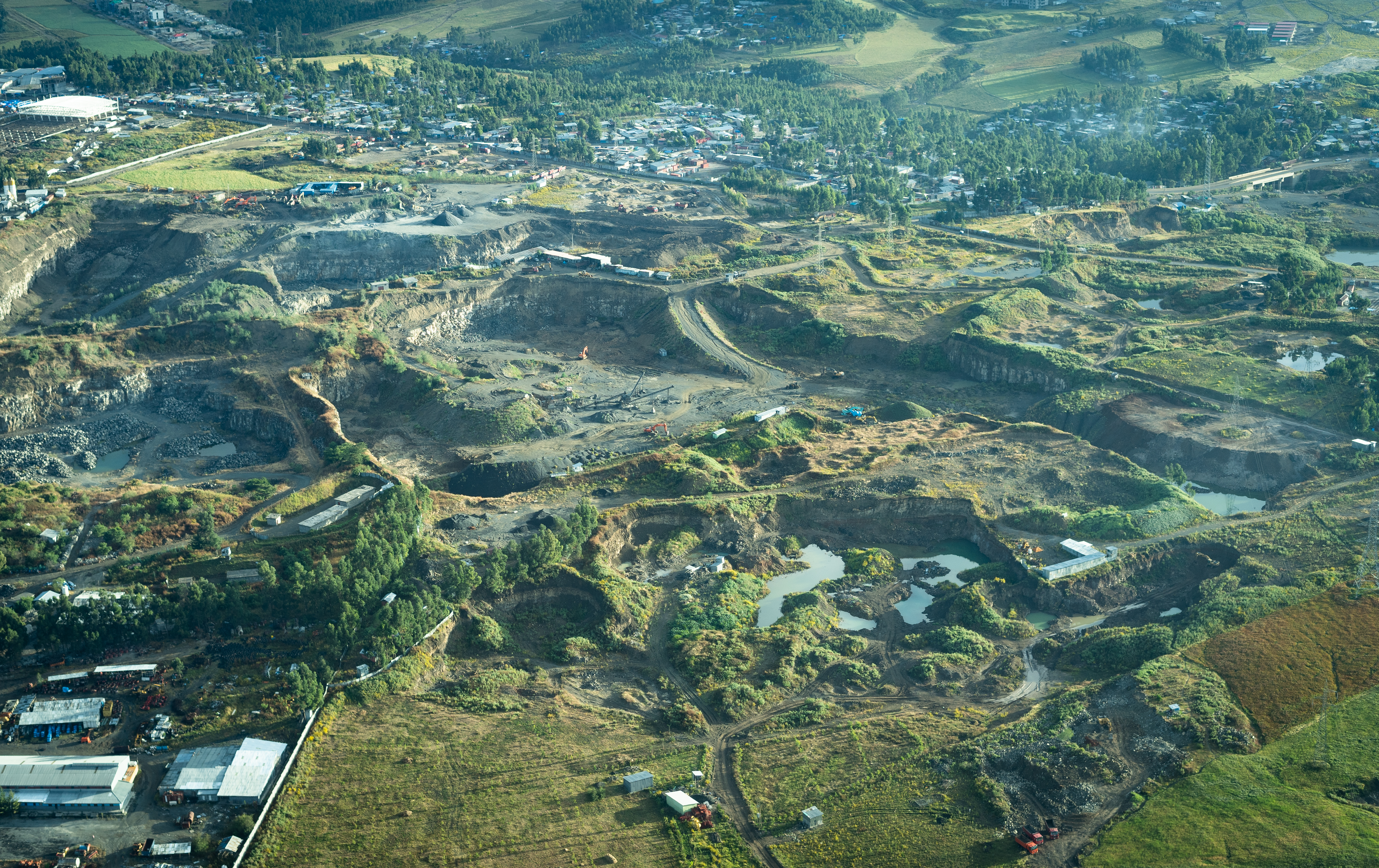 Chantier chinois de développement urbain et industriel en périphérie d’Addis Abeba, Ethiopie