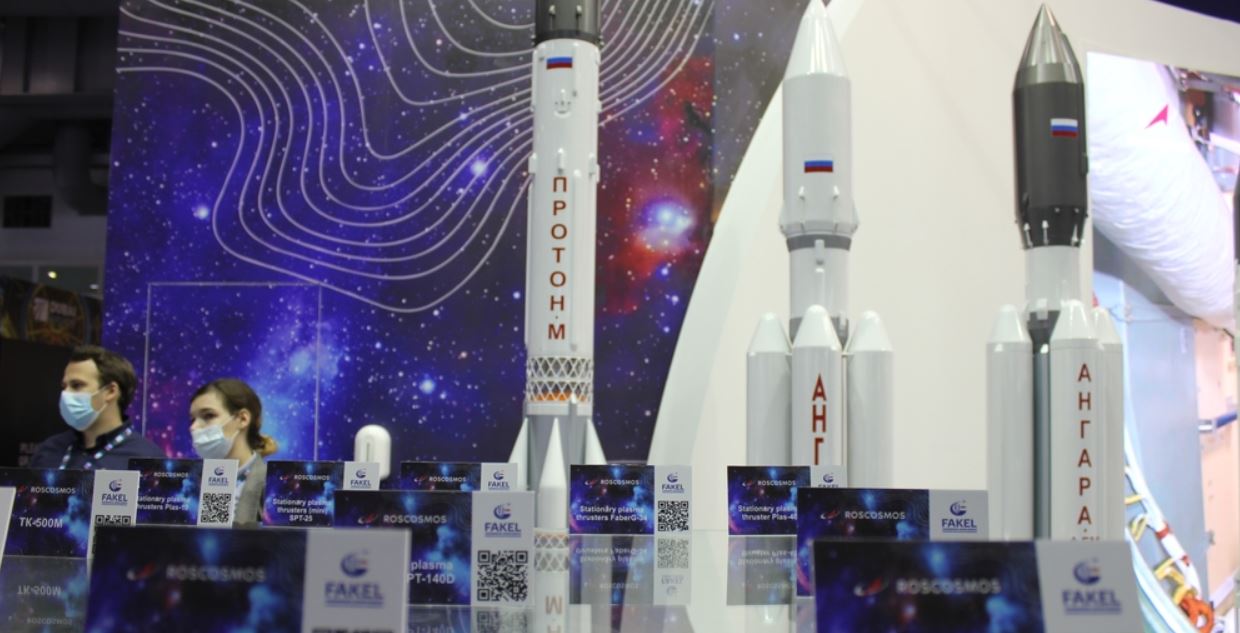 Pavillon d'exposants de l'Agence spatiale russe, Dubaï, 14 novembre 2021