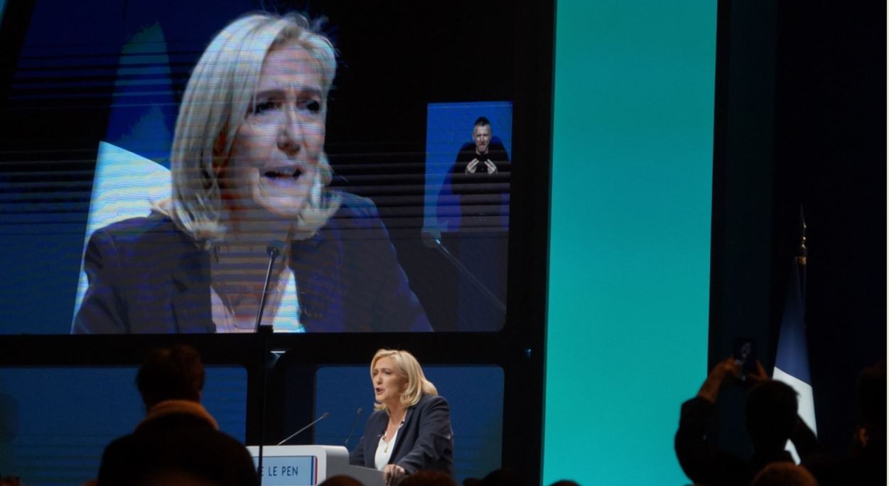 Marine Le Pen during her speech at the National Rally Convention, Reims, France - February 5, 2022 