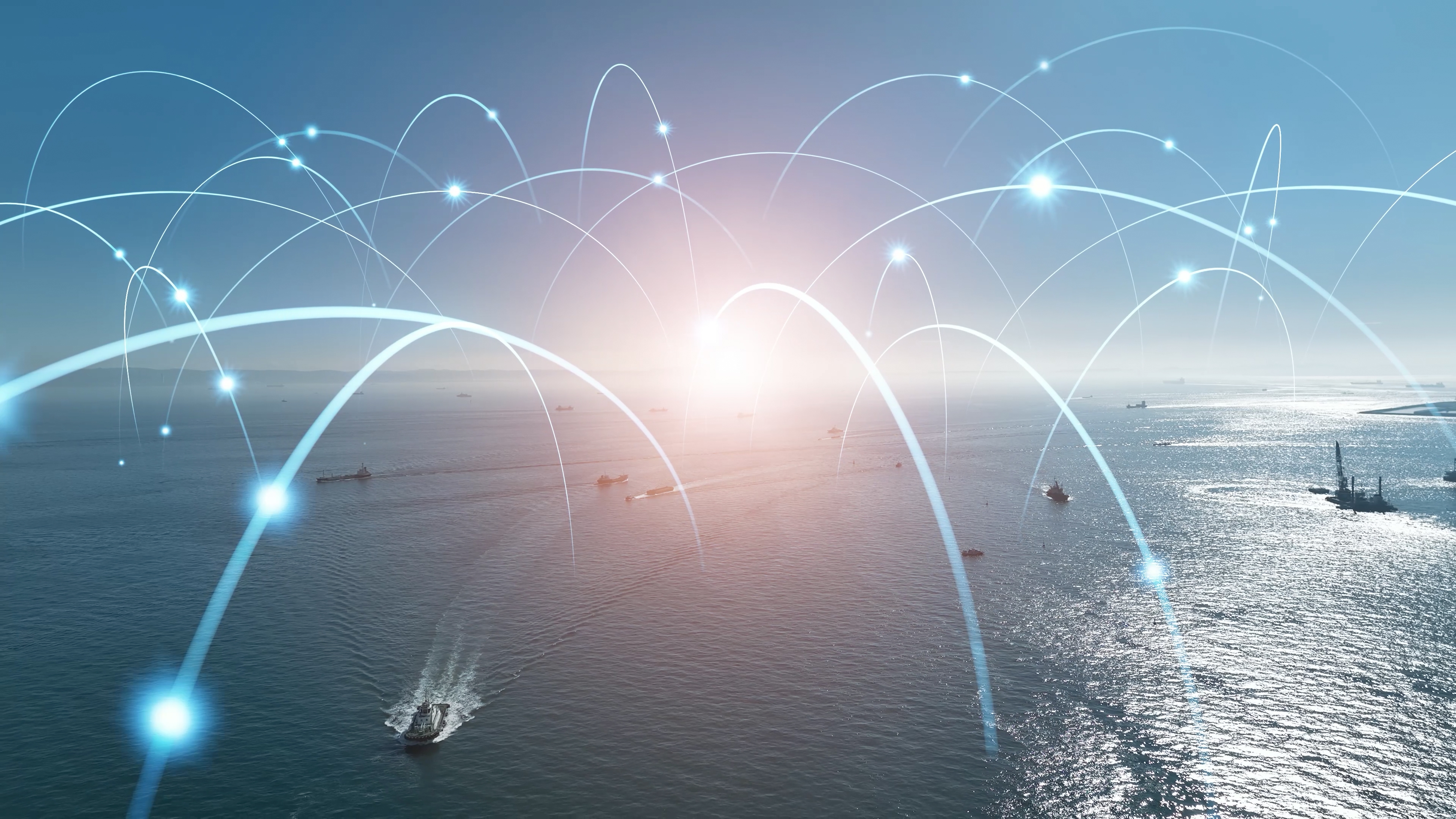 Representation of the maritime transport and communication network: Maritime sector.