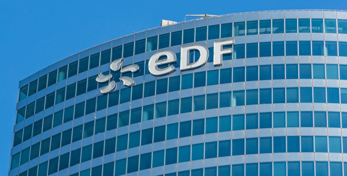 Paris - May 2022: EDF Tower in La Defense business district in Paris, France