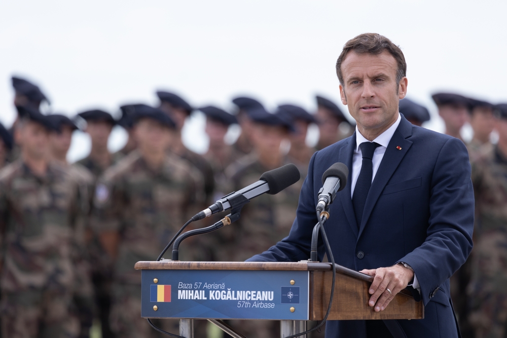 Emmanuel Macron, conférence de presse à la base aérienne de Mihail Kogalniceanu, Constanta, Roumanie - 14 juin 2022