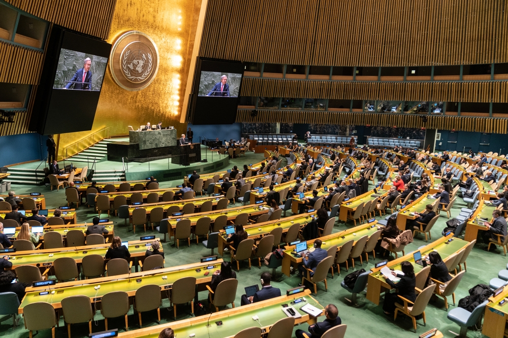 Le Secrétaire général des Nations Unies, Antonio Guterres, 58e séance plénière de l'Assemblée générale, New York, 6 février 2023