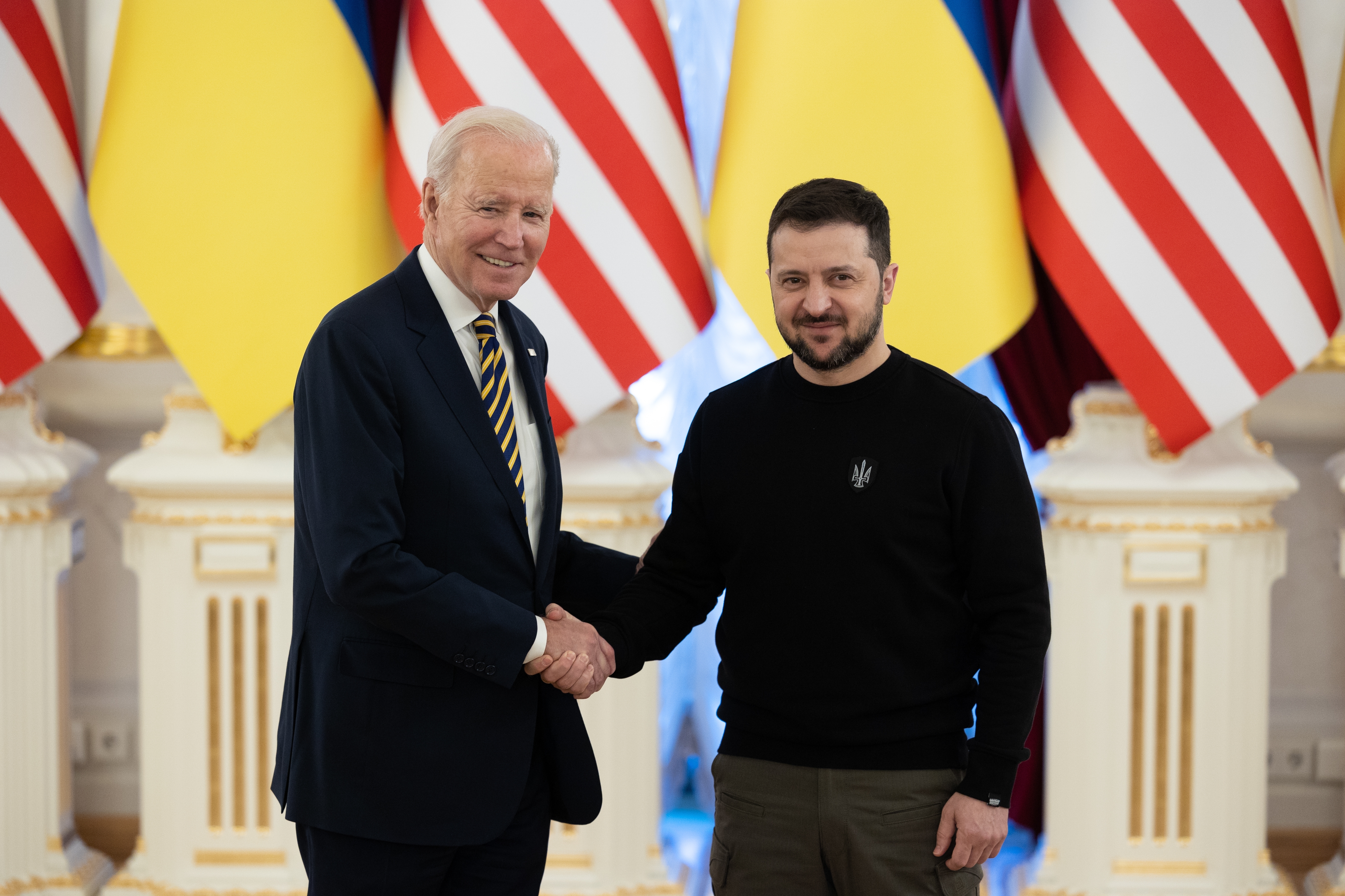 Le président américain Joe Biden et le président ukrainien Volodymyr Zelenskiy, conférence de presse, Kiev, 20 février 2023