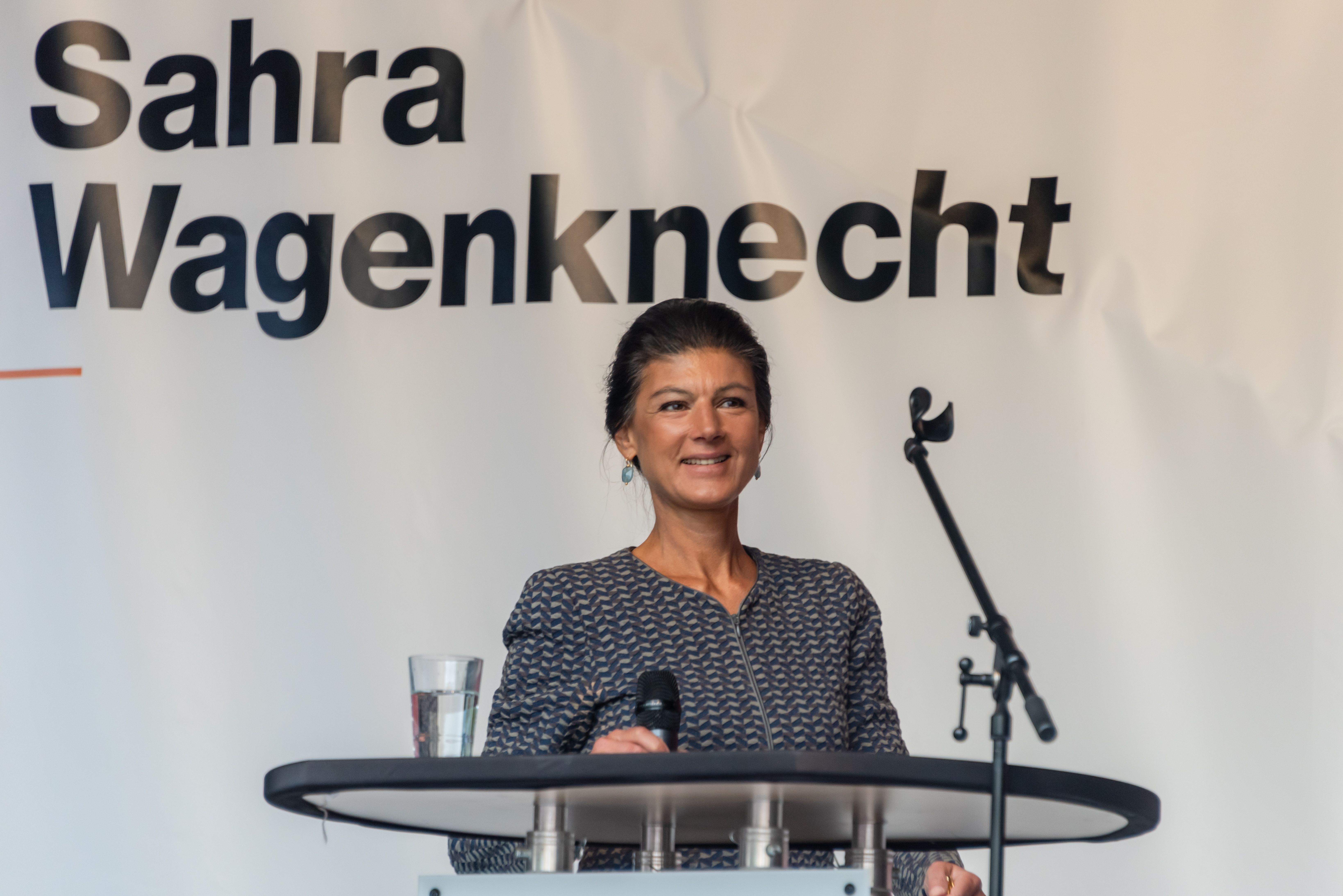 Kiel (Allemagne), 31 mai 2024, Sahra Wagenknecht à l’occasion d’une élection de la BSW pour les élections européennes à Kiel sur Asmus Bremer Platz 