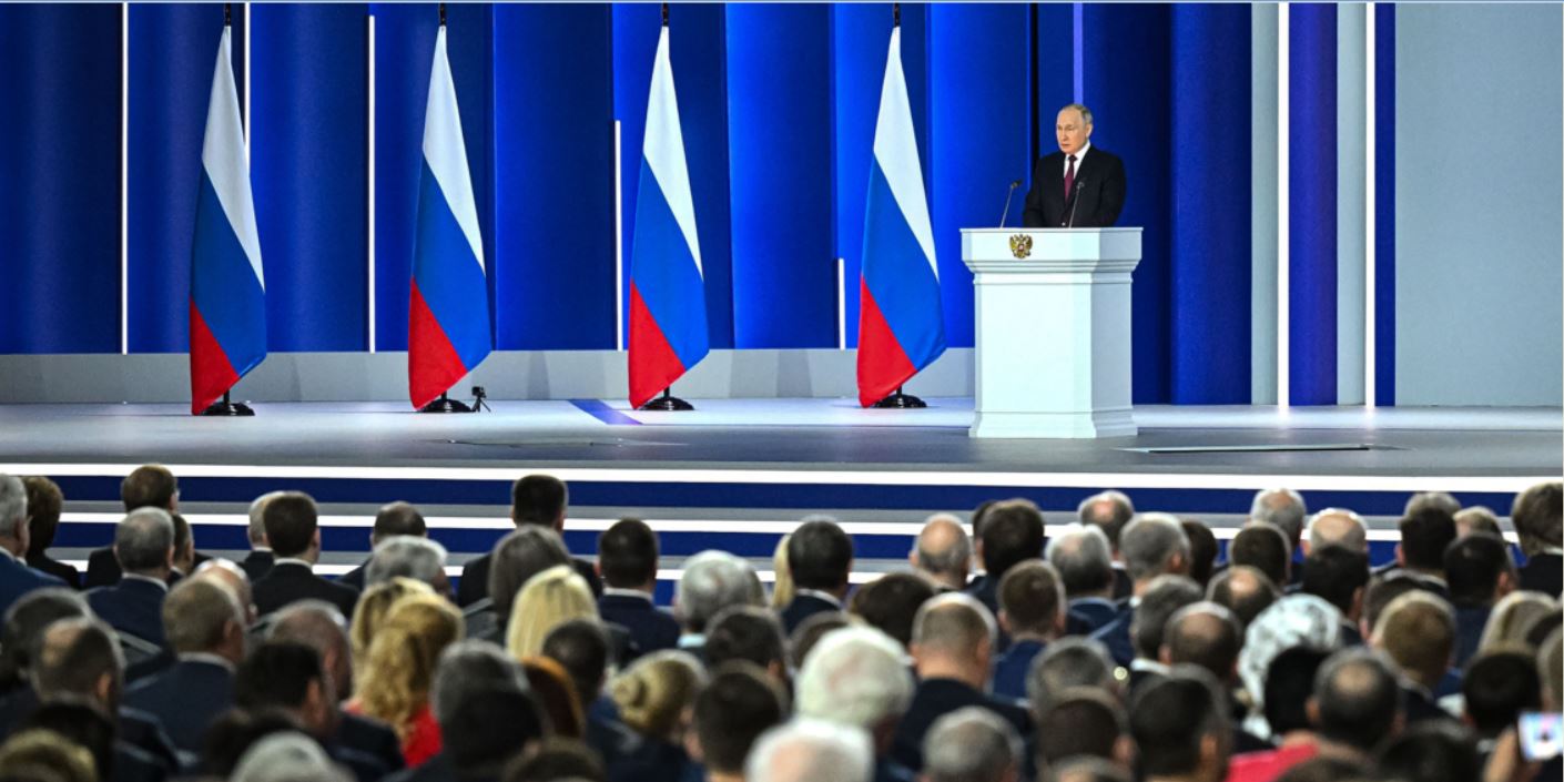 Le président Poutine prononce son discours annuel sur l'état de la nation, Moscou - 21 février 2023