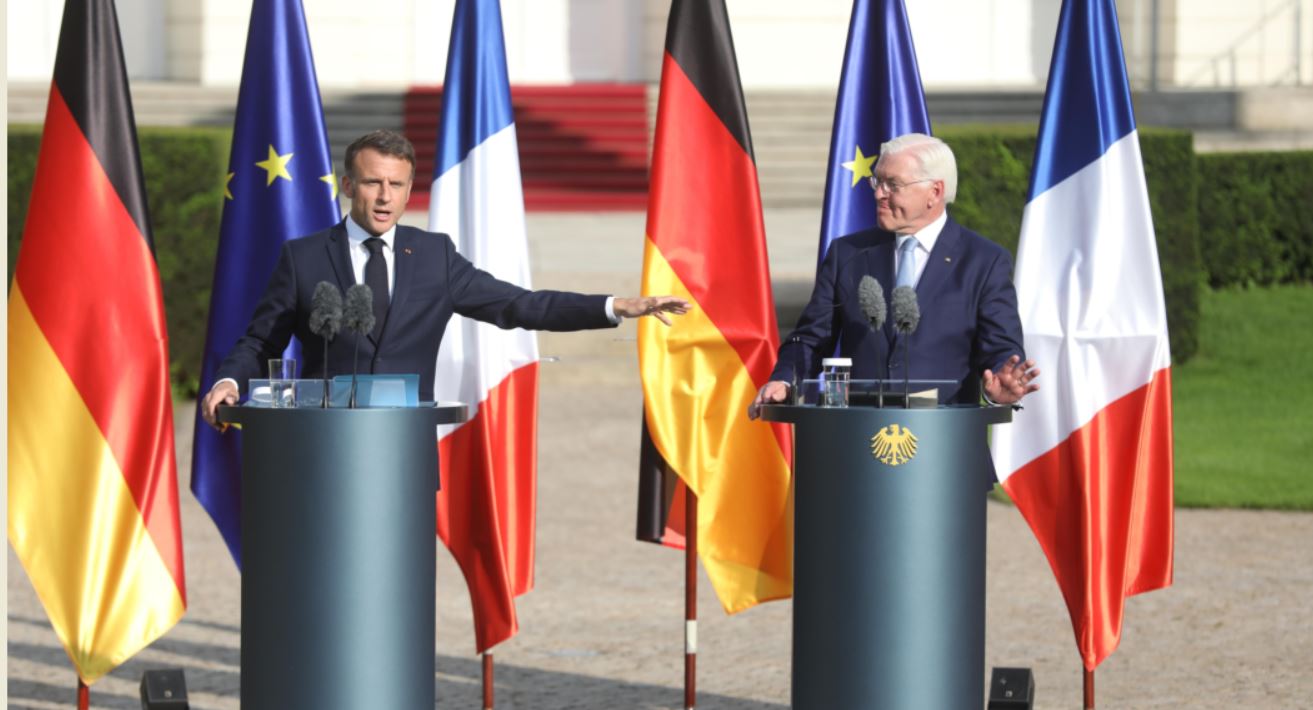 Emmanuel Macron, en visite d'État en Allemagne, avec Frank-Walter Steinmeier, conférence de presse, Berlin - 26 mai 2024