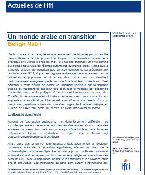 Un monde arabe en transition