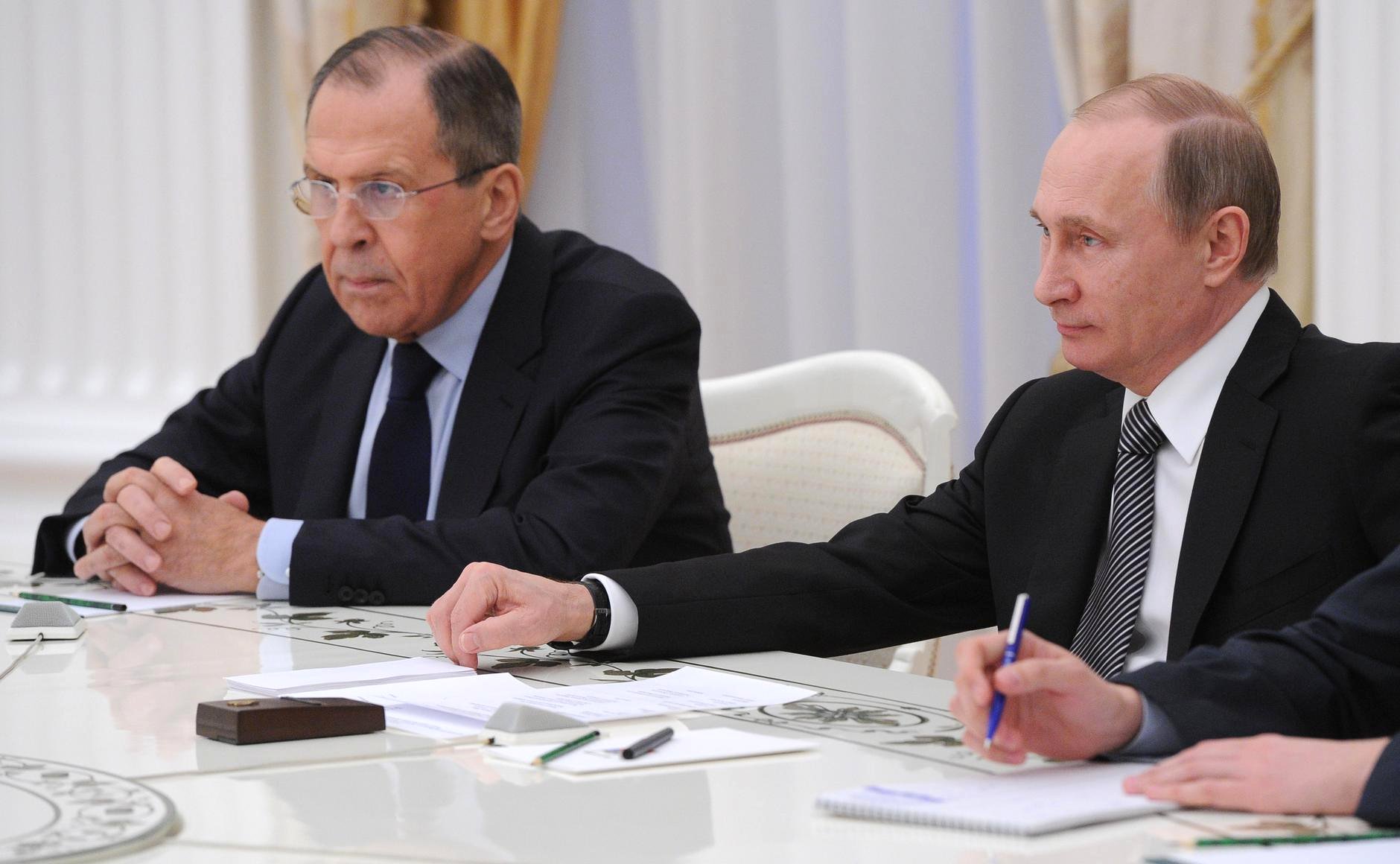 Vladimir Putin with Sergey Lavrov. 23.03.2016